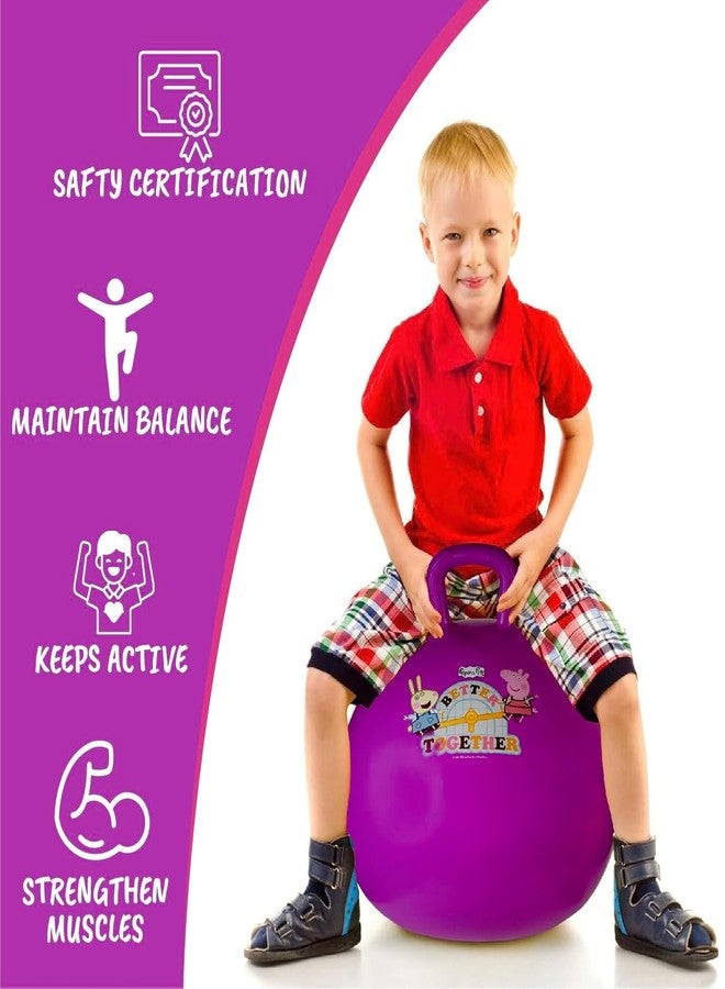 Hamleys 18-Inch Hopper Ball, Bouncy Hopping Ball with Handle | 220 lb Capacity | Fast-Inflate Design | Active Fun Exercise & Balance Toy for Kids Ages 3-8 Years|Safe for Indoor & Outdoor Play (Purple) - Image 4